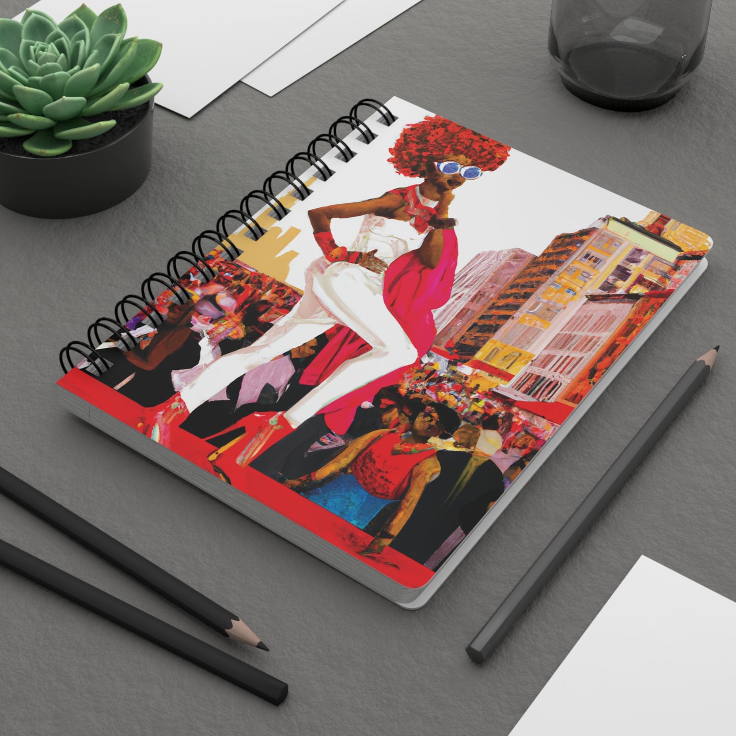 Flossy Pepper Spiral Bound Notebooks and Journals with 2023-2024 Year-at-a-Glance Calendar