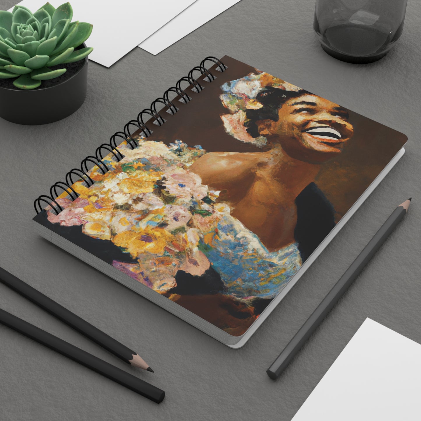 Lovely Flower Spiral Bound Notebooks and Journals with 2023-2024 Year-at-a-Glance Calendar