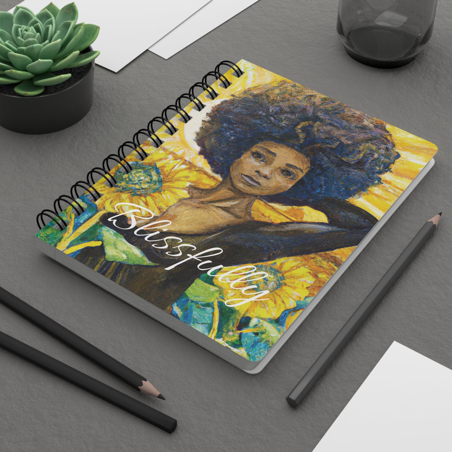 Sunflower Blissness Spiral Bound Notebooks and Journals with 2023-2024 Year-at-a-Glance Calendar