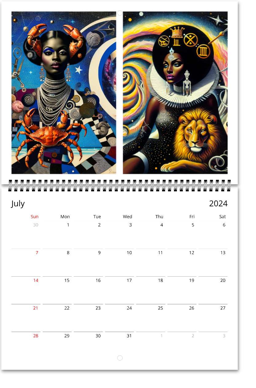 Zodiac Wonders 2024 - Art Wall calendars (US & CA)