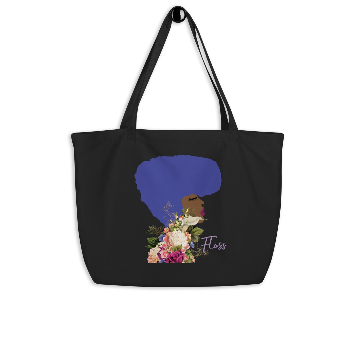 Fly All The Time (Blue) Large Organic Art Tote