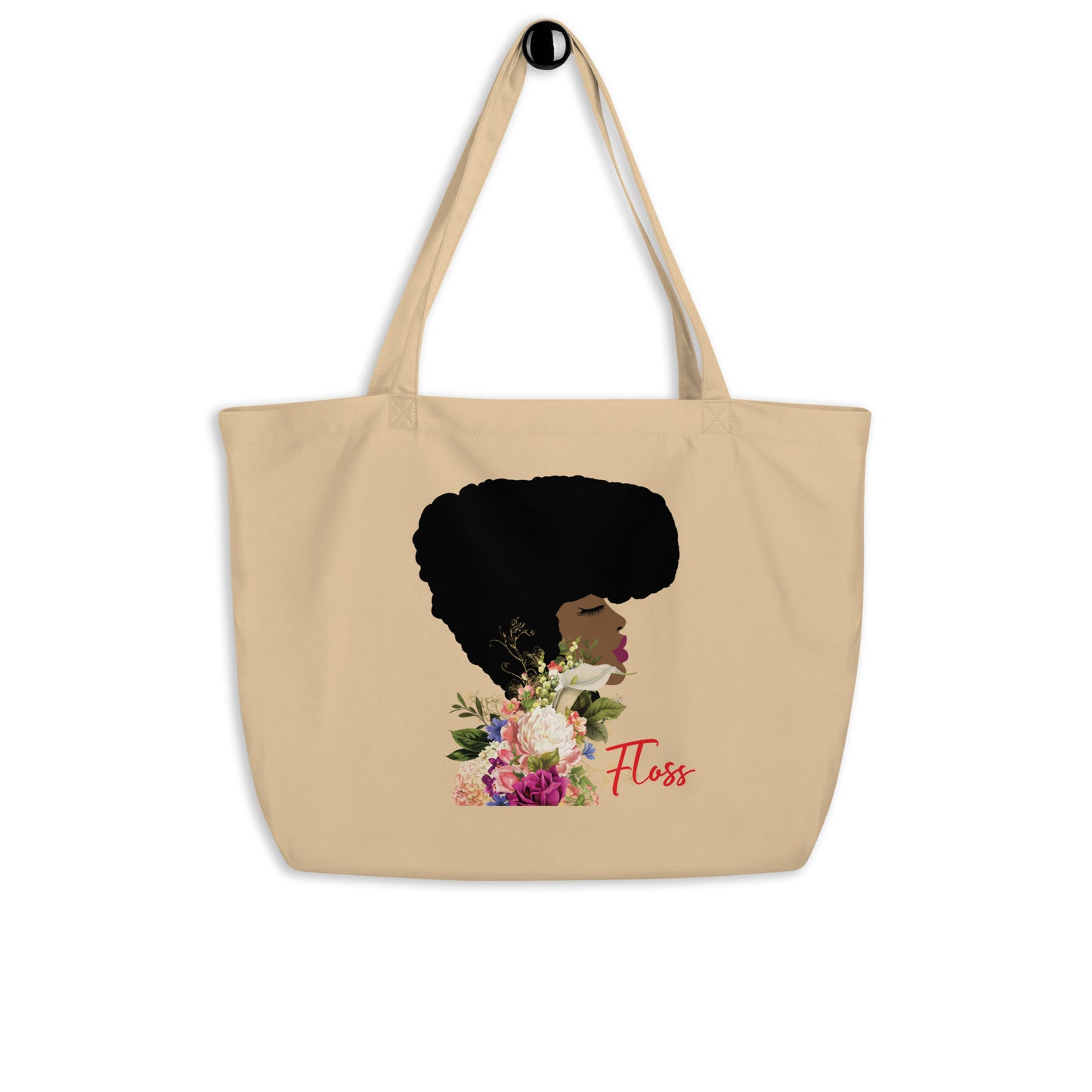Fly All The Time (Black) Large Organic Art Tote bag