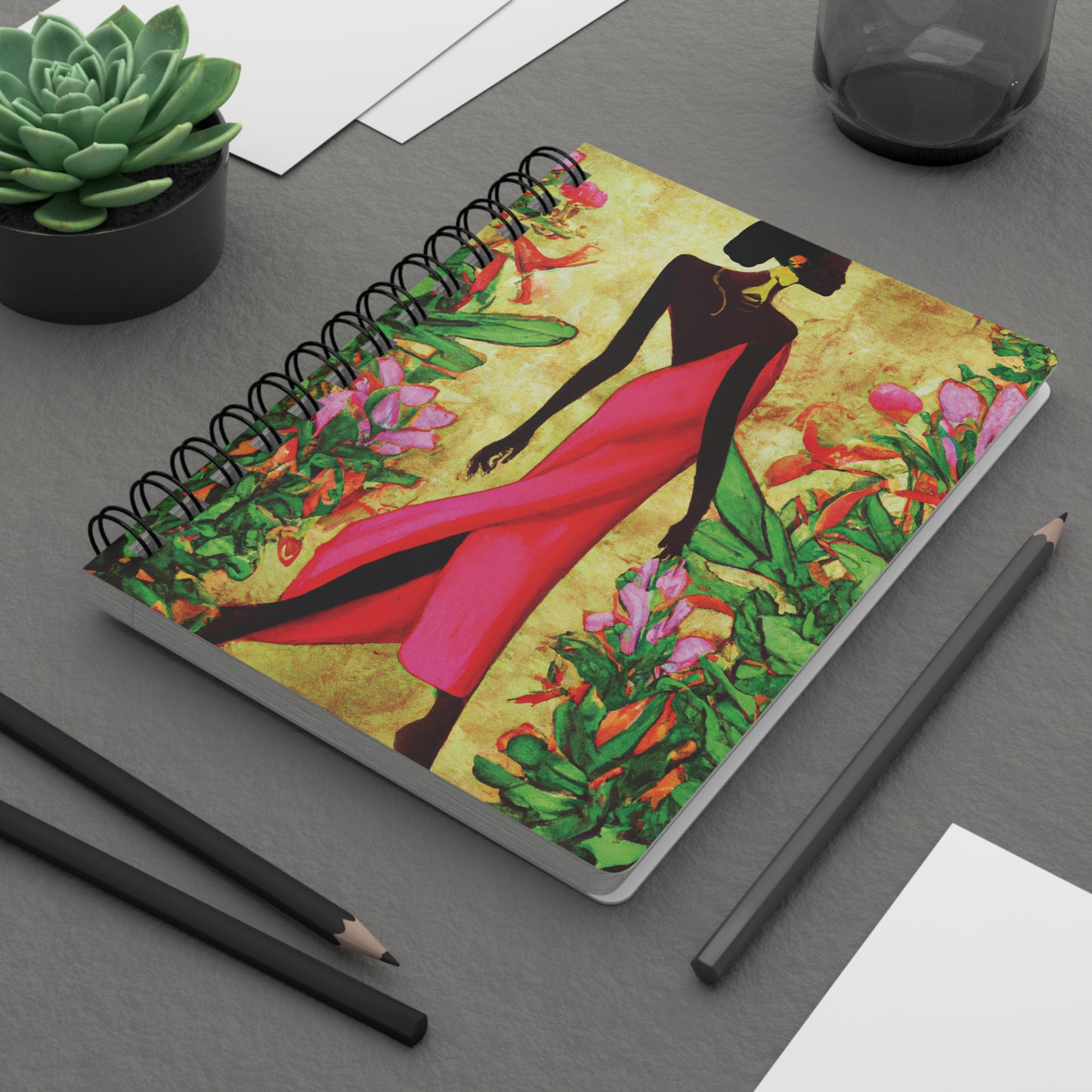 Enchanted Gardens Spiral Bound Notebooks and Journals with 2023-2024 Year-at-a-Glance Calendar