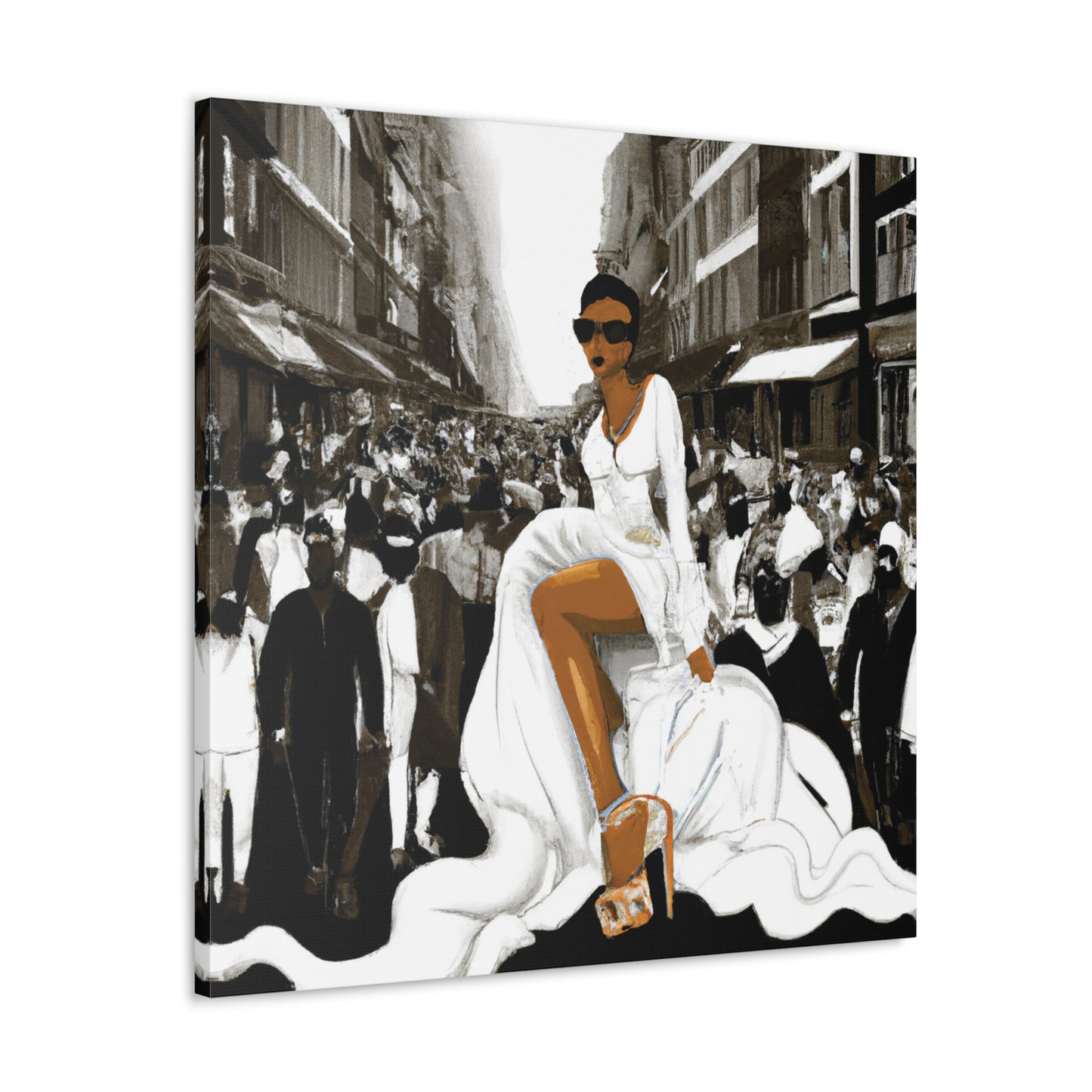 Flossy Black and White Canvas Gallery Wraps