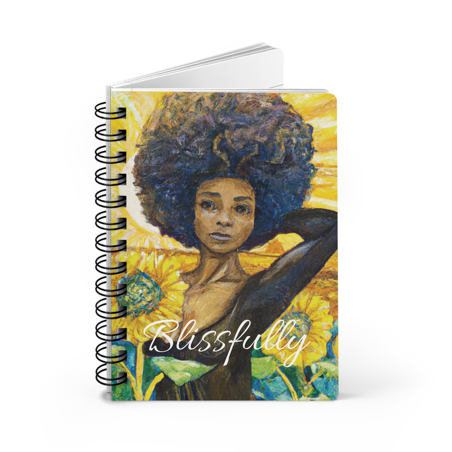 Sunflower Blissness  Spiral Bound Notebooks and Journals with 2023-2024 Year-at-a-Glance Calendar