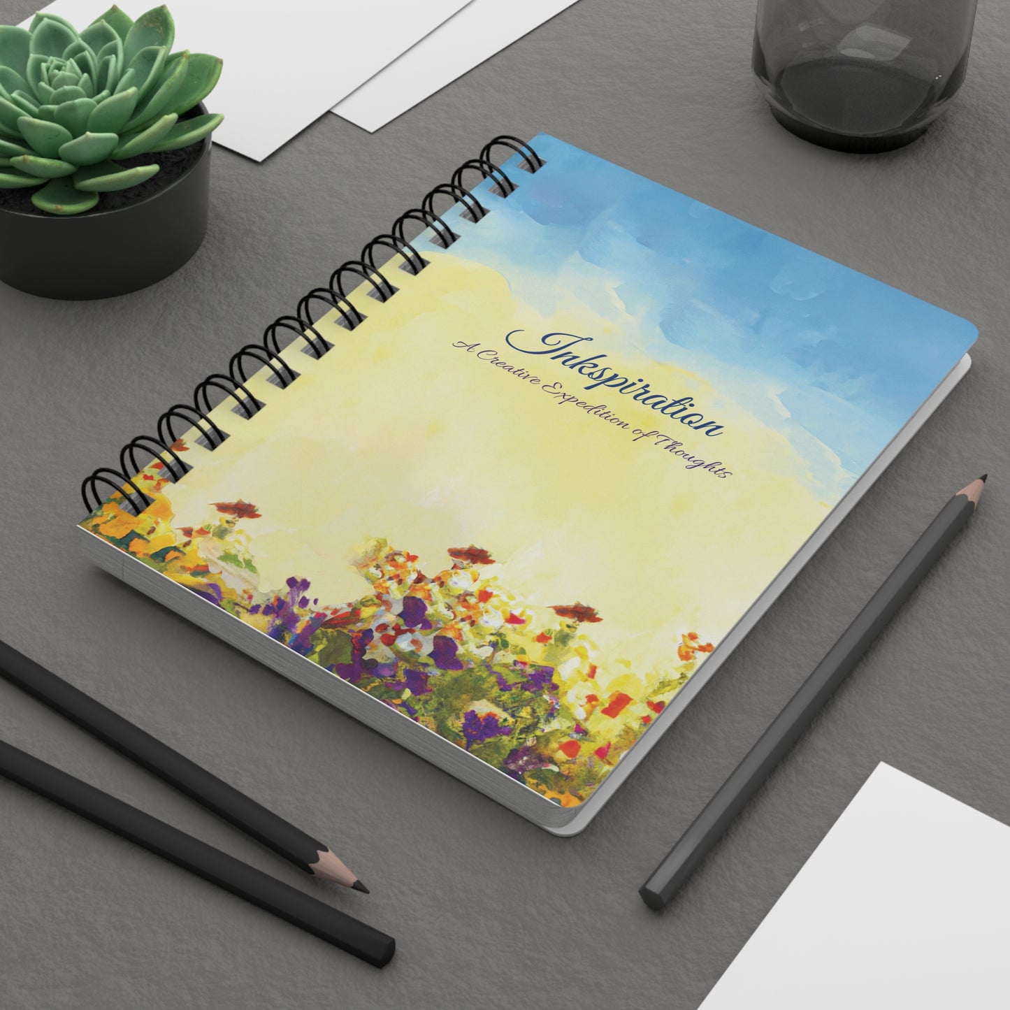 Inkspiration: A Creative Expedition of Thoughts" Spiral Bound Journal & Notebooks with 2023 -2024 Year-at-a-glance calendar