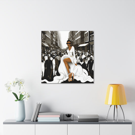Flossy Black and White Canvas Gallery Wraps