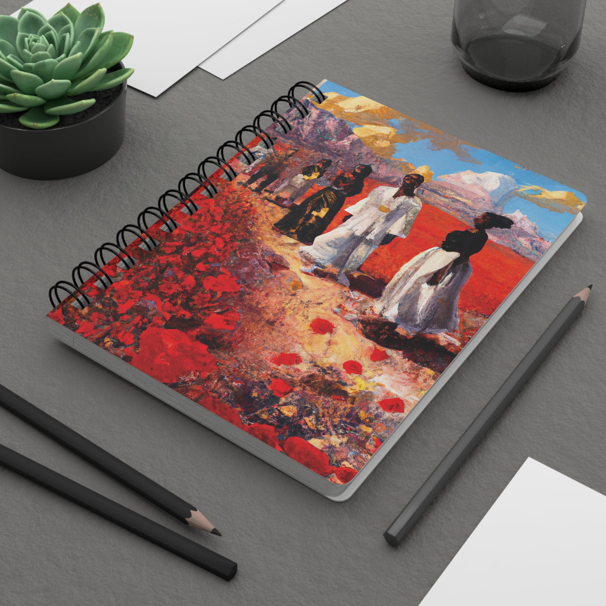 Red Air Spiral Bound Notebooks and Journals with 2023-2024 Year-at-a-Glance Calendar