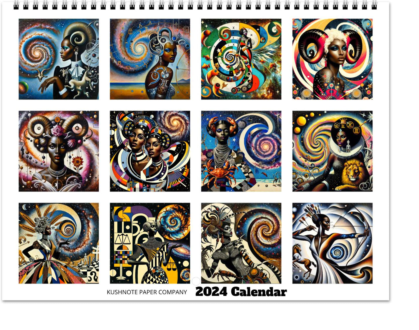 Zodiac Wonders 2024 - Art Wall calendars (US & CA)