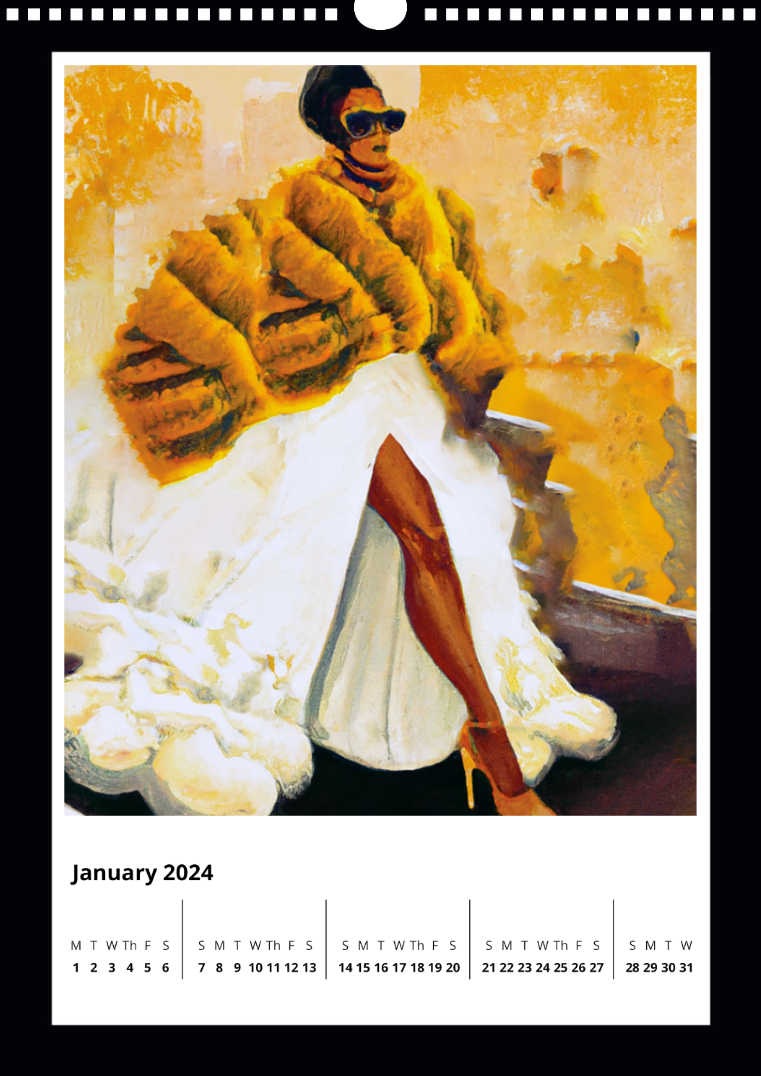 Mink Floss - 2024 Art Wall Calendar 11x17