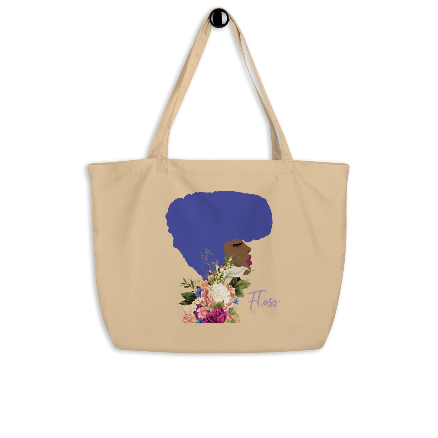 Fly All The Time (Blue) Large Organic Art Tote